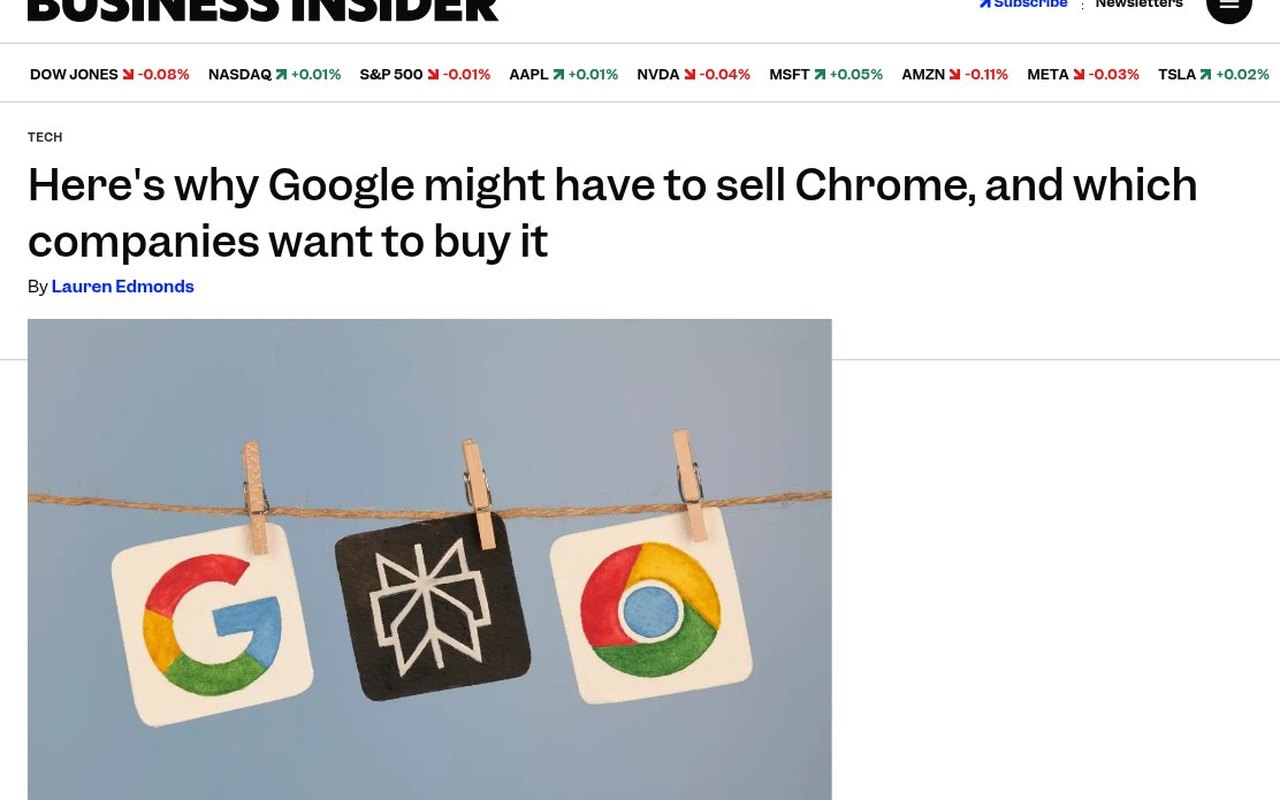Business Insider story about potential buyers for Chrome