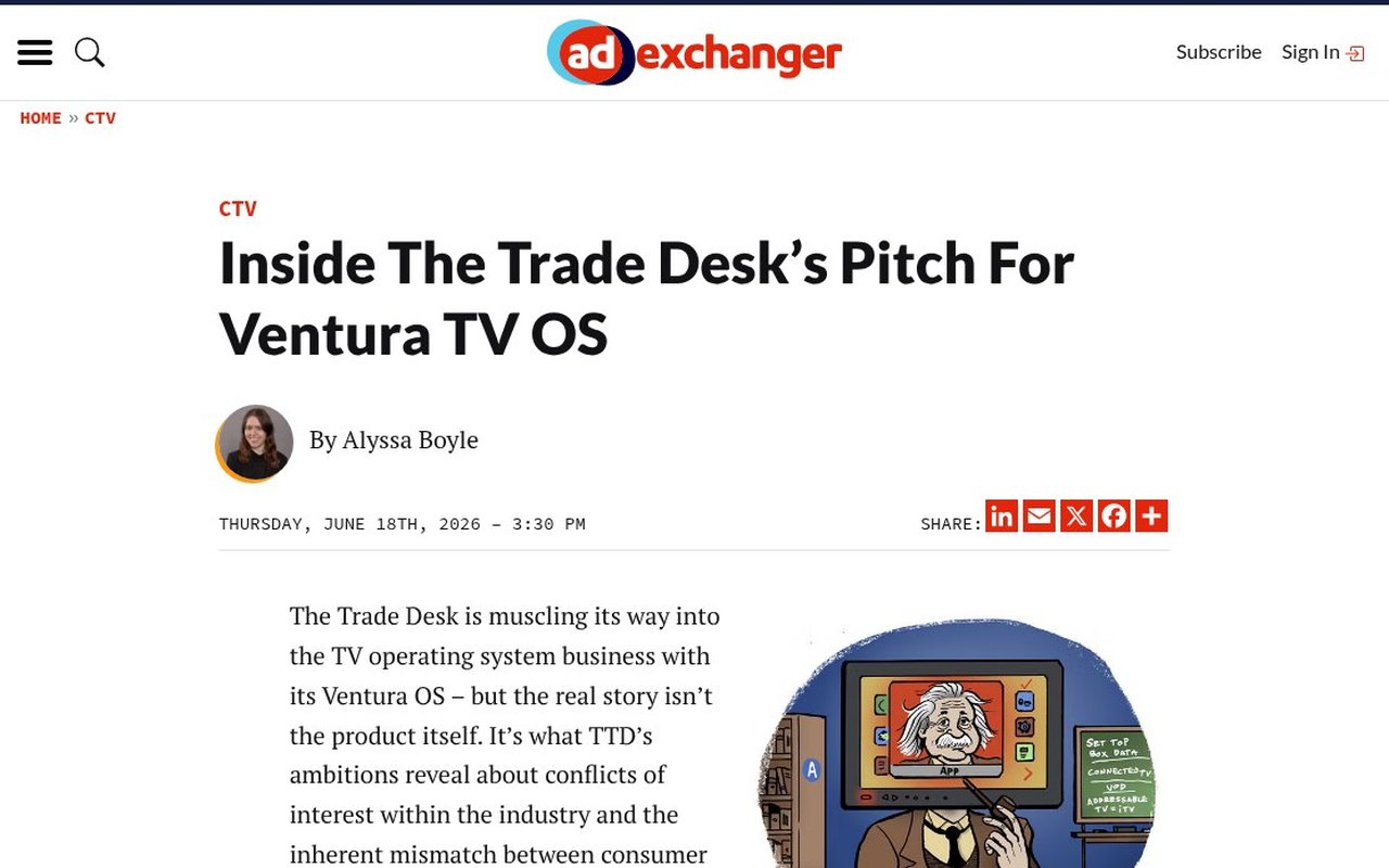 AdExchanger coverage from StreamTV Show 2026